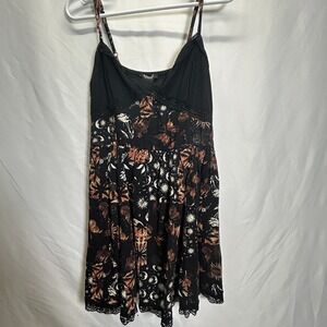 Cosmic Aura Hot Topic Dress Celestial Moon Stars Sun Lace Black 90s Y2K Size M